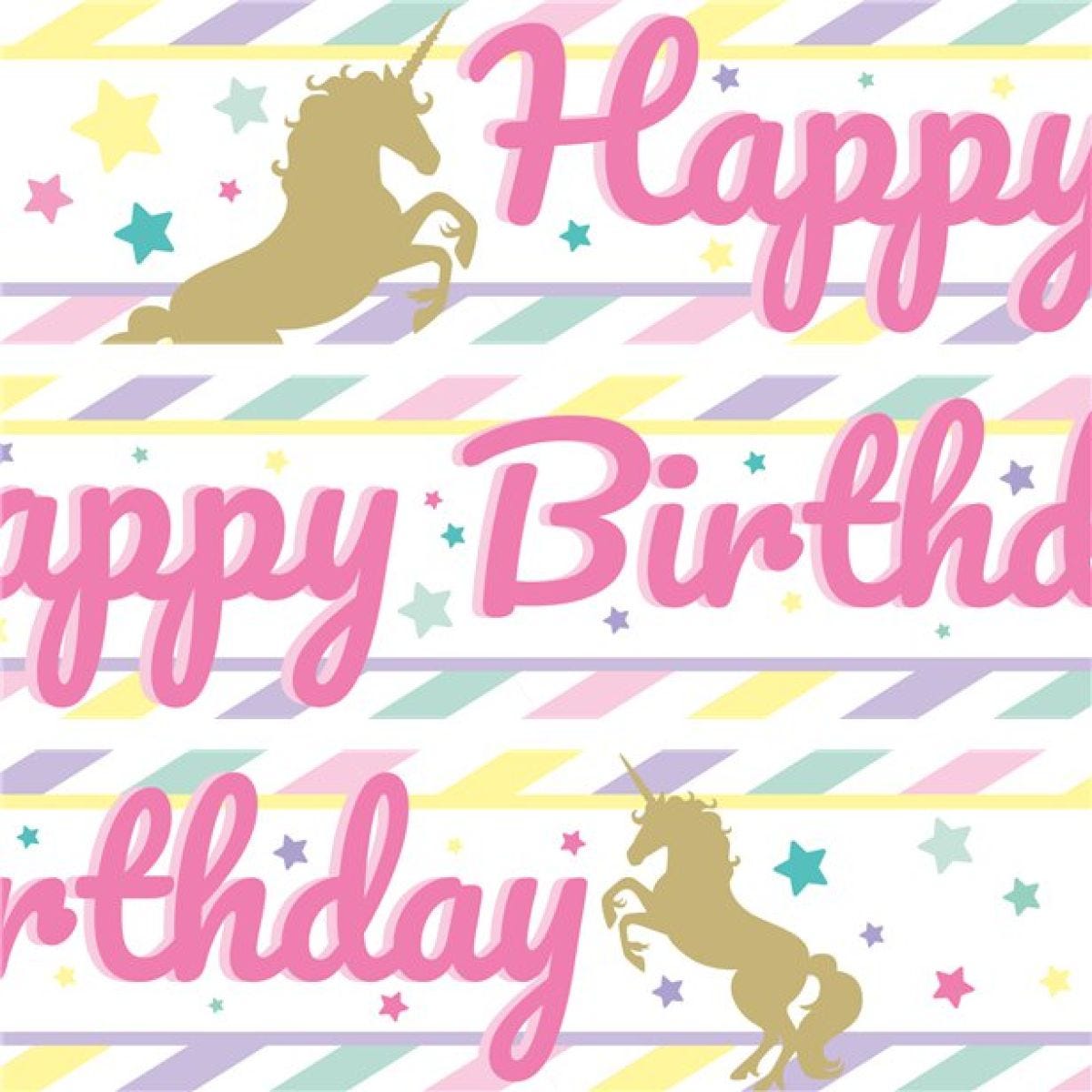 Unicorn Sparkle Paper Banners - 1m (3pk)