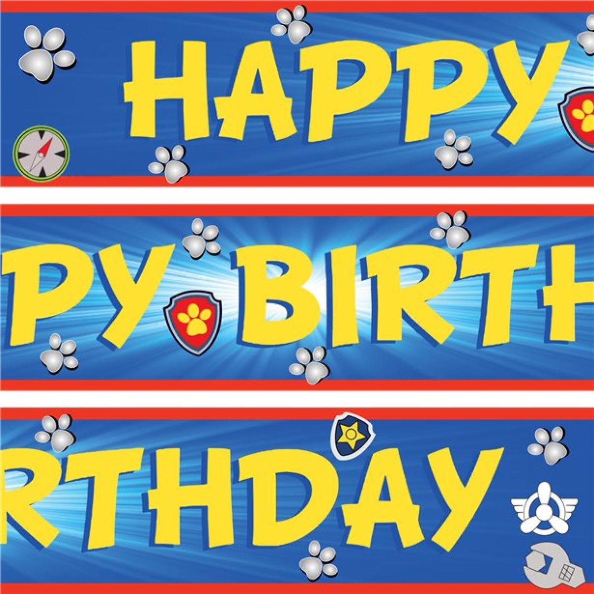 Paw Patrol Style Paper Banners - 1m (3pk)