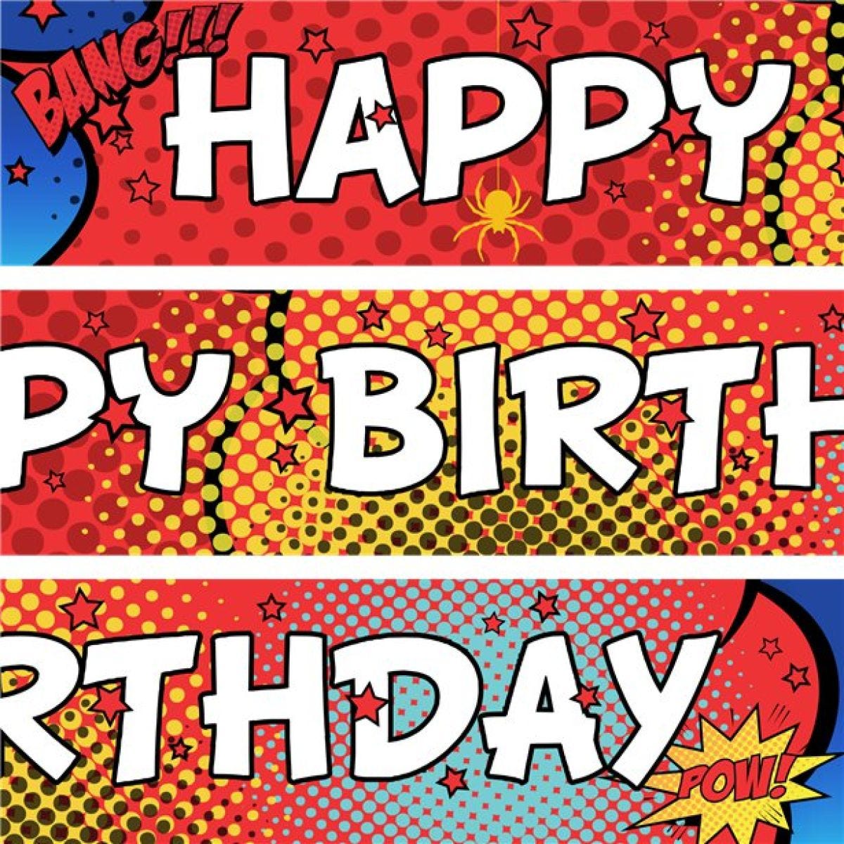 Spider-Man Style Paper Banners - 1m (3pk)