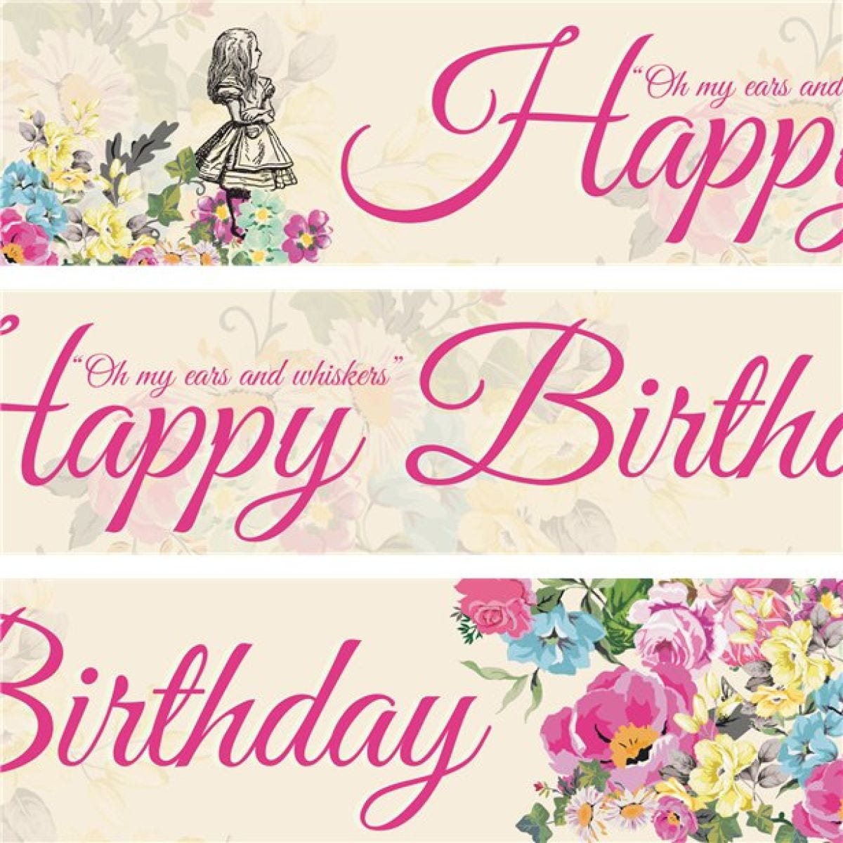 Truly Alice Paper Banners - 1m (3pk)