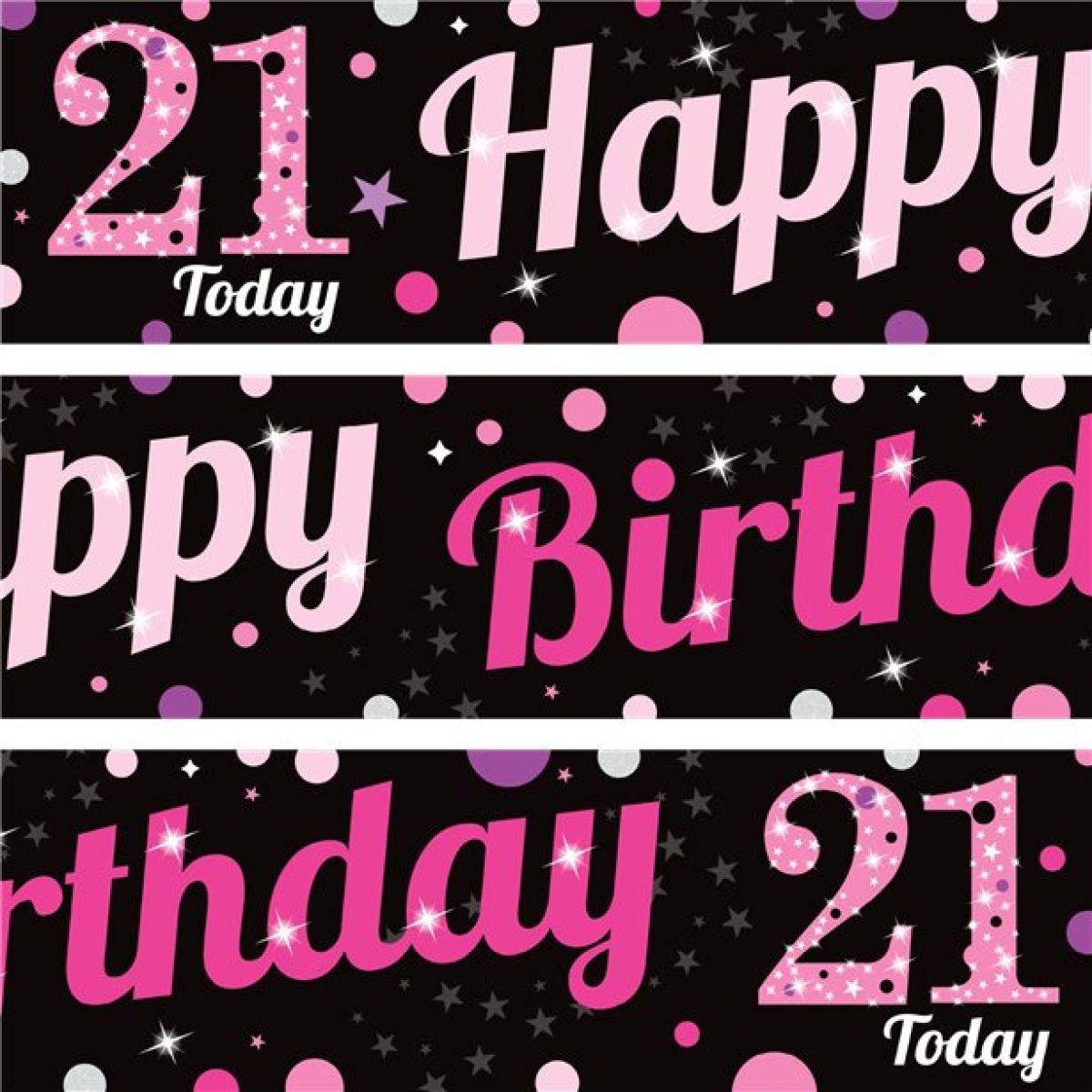 21st Birthday Pink Celebration Paper Banners -1m