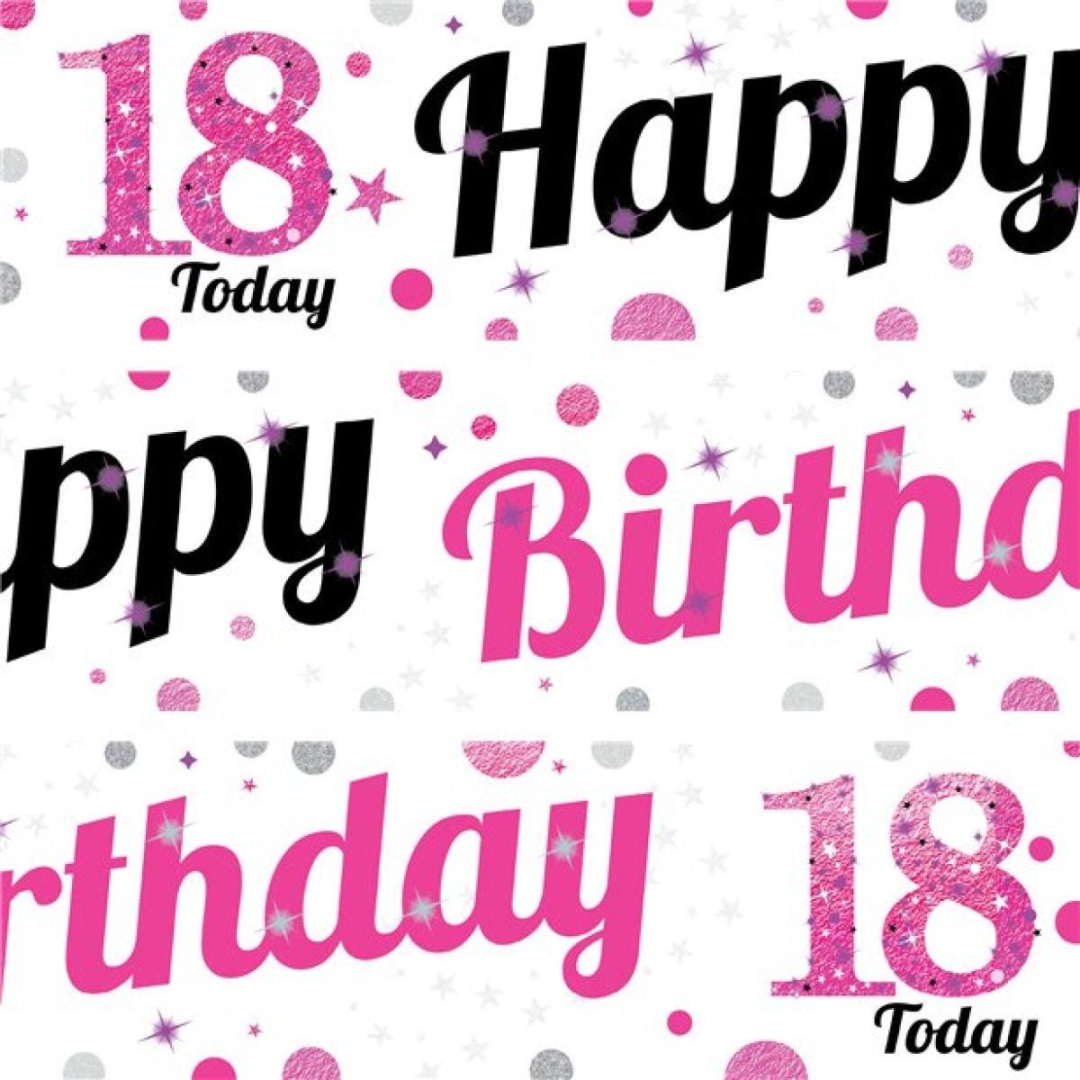18th Birthday Pink Celebration Paper Banners -1m