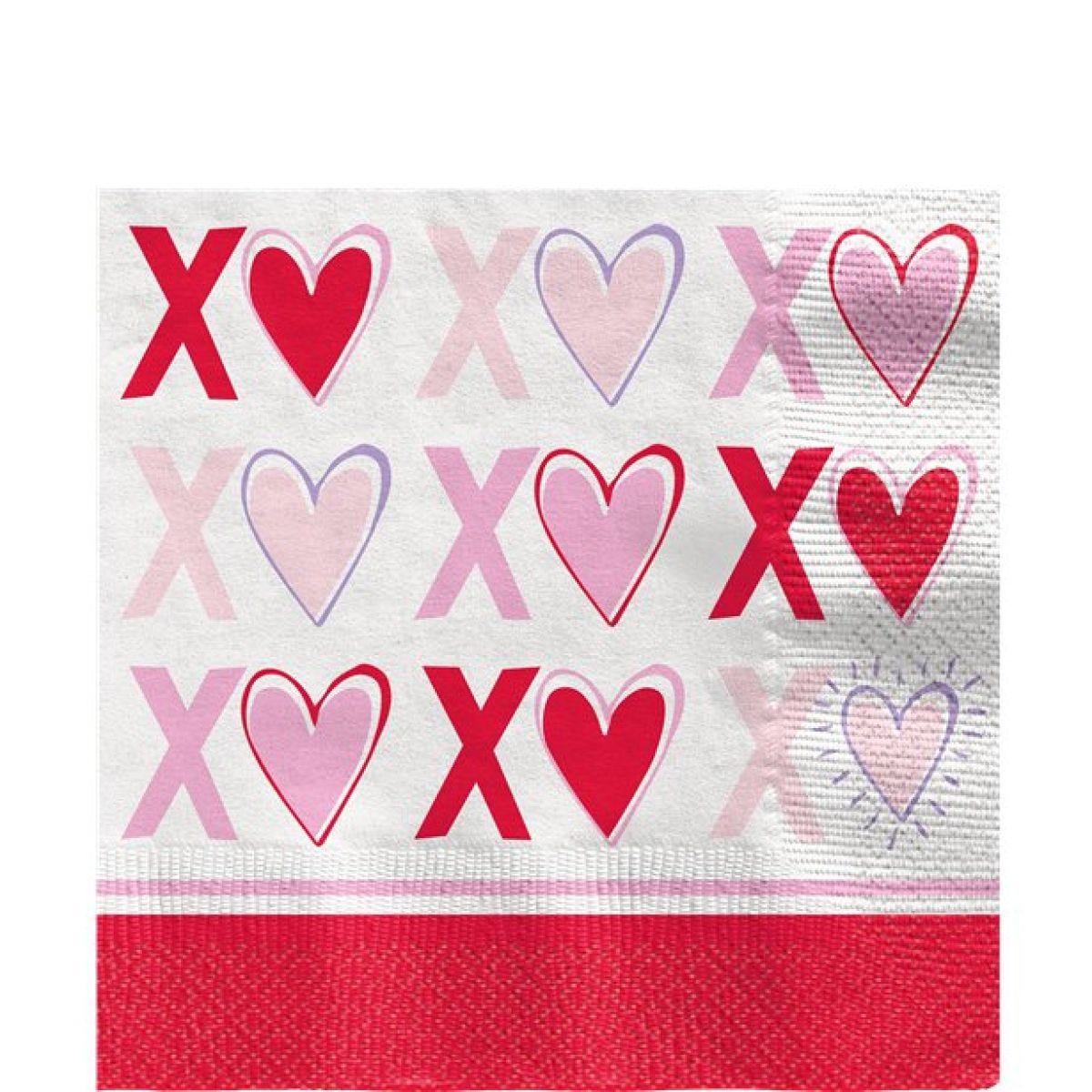 Sparkling Hearts Paper Napkins - 33cm