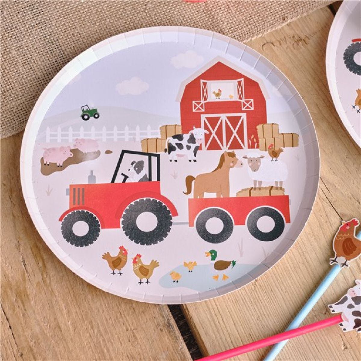 Farm Friends Paper Plates - 25cm