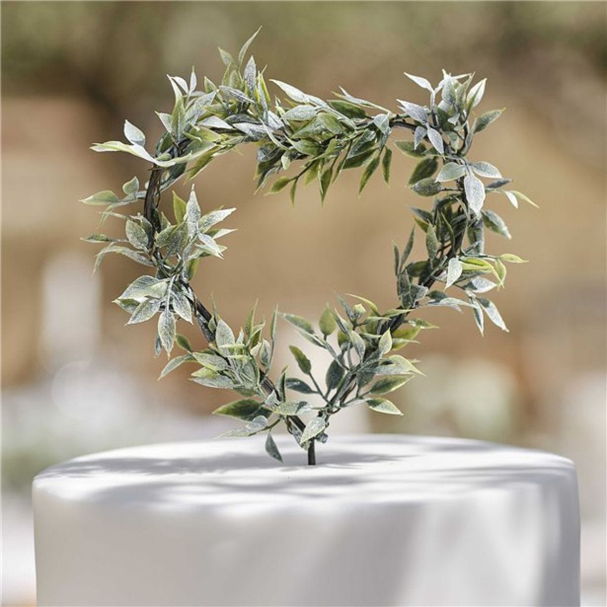 Secret Garden Artificial Rosemary Heart Cake Topper