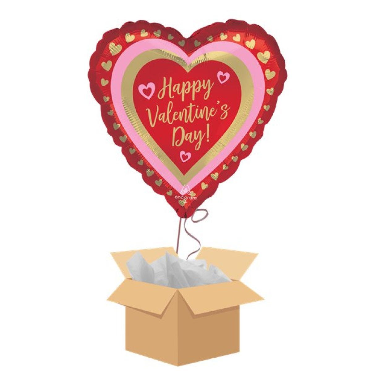 Golden Hearts Balloon - Delivered Inflated