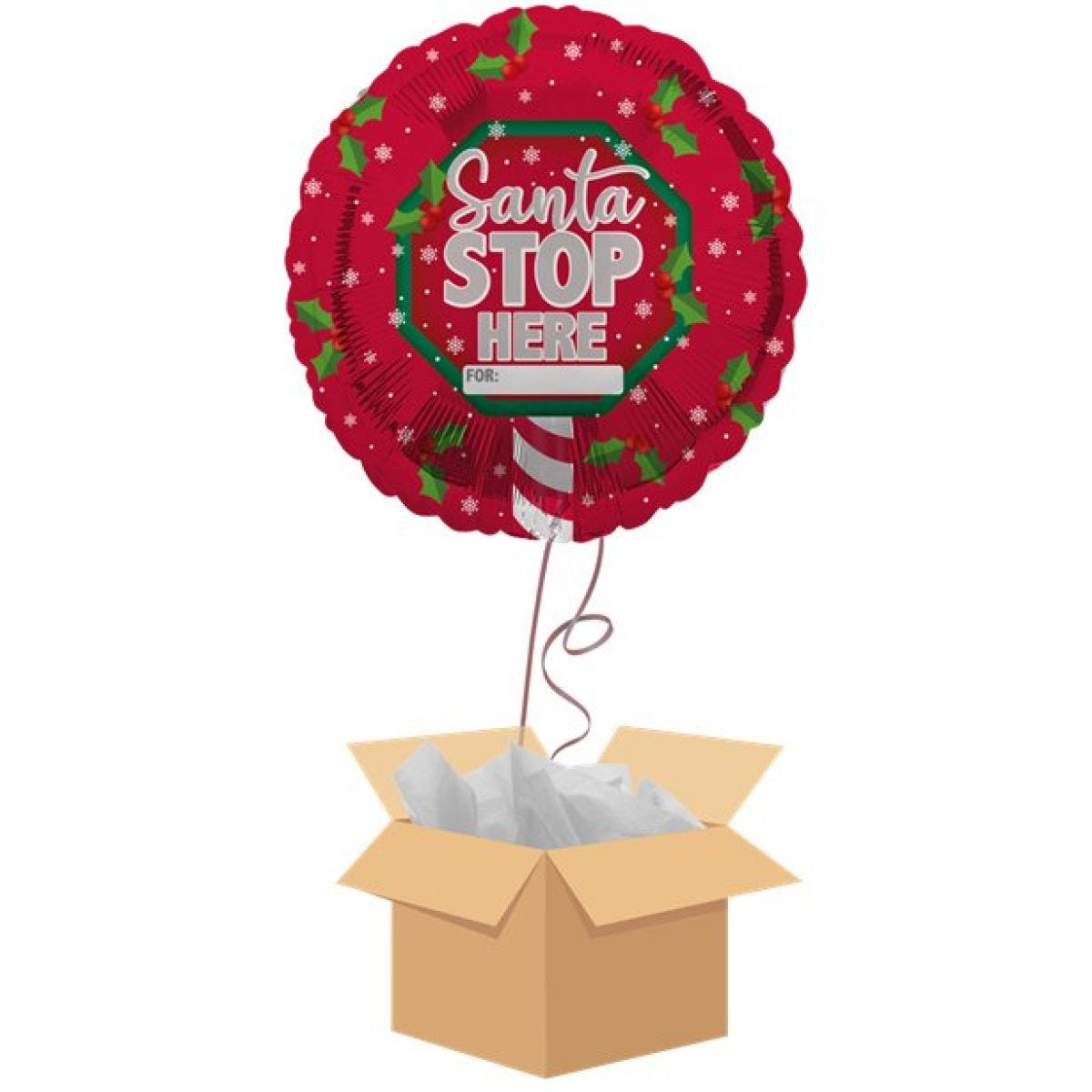 Santa Stop Here Balloon - Delivered Inflated