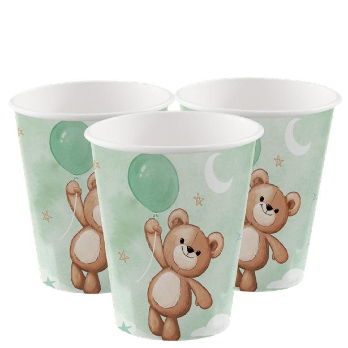 Teddy Bear Paper Cups - 256ml (8pk)