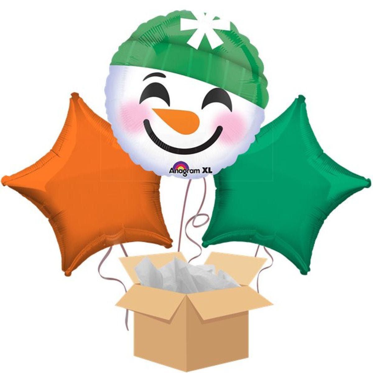 Snowman Balloon Bouquet - Delivered Inflated