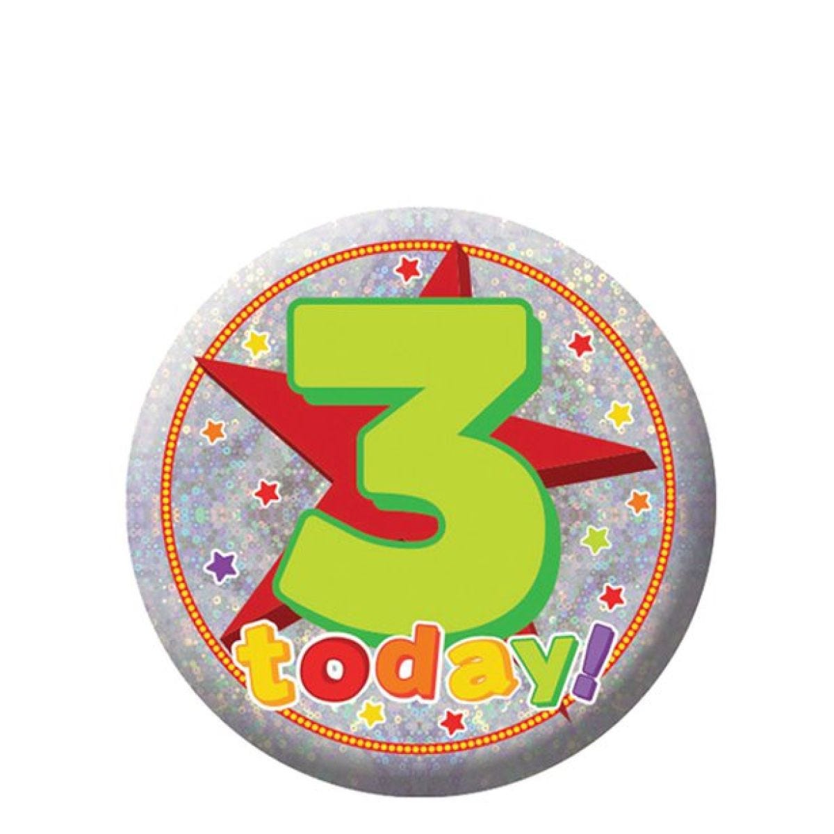 Happy 3rd Birthday Badge - 5.5cm