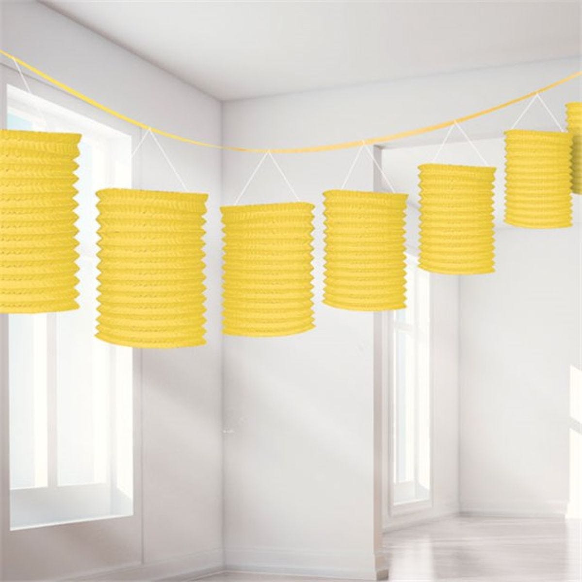 Yellow Paper Lantern Garland Decoration - 3.7m