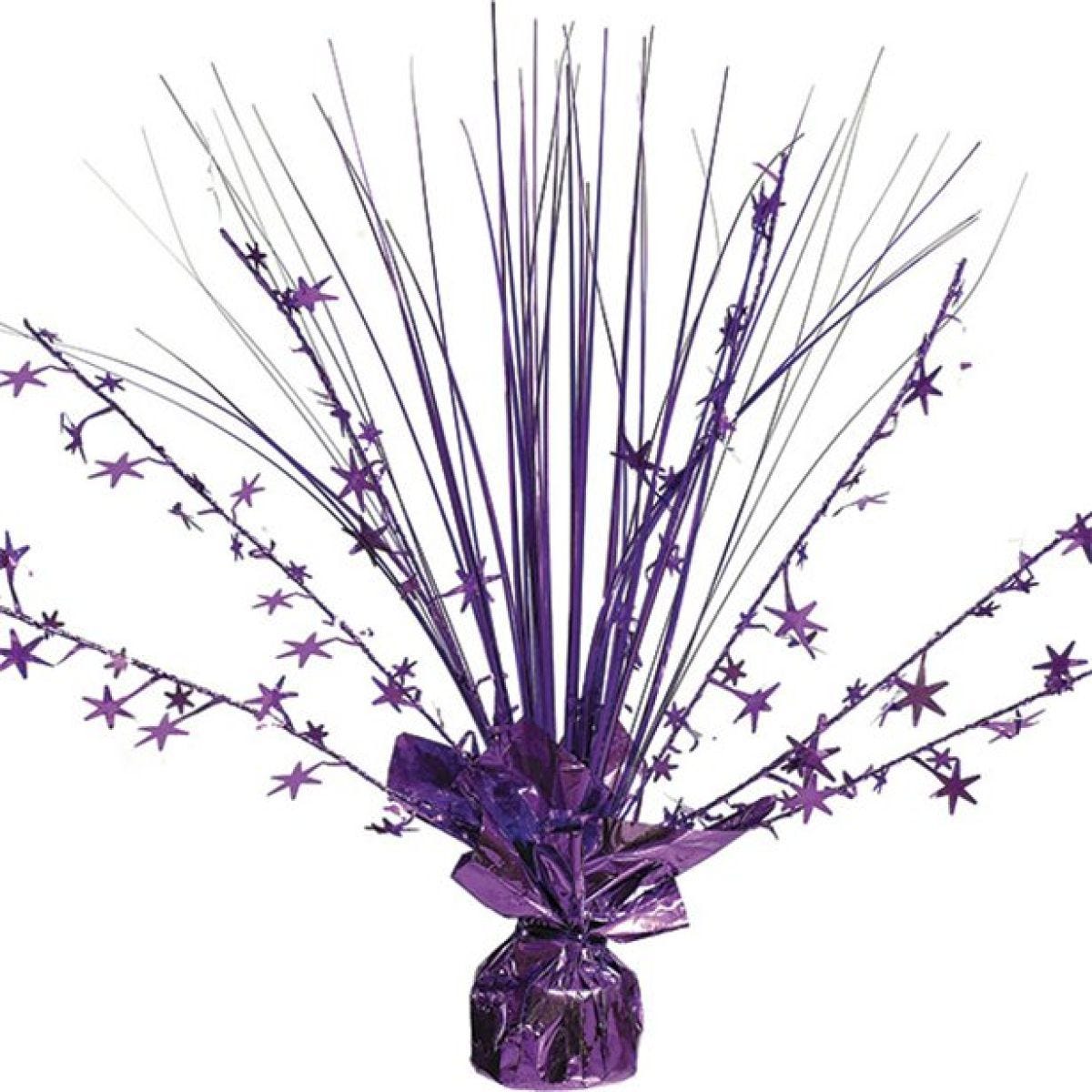 Purple Foil Spray Table Centrepiece - 30cm