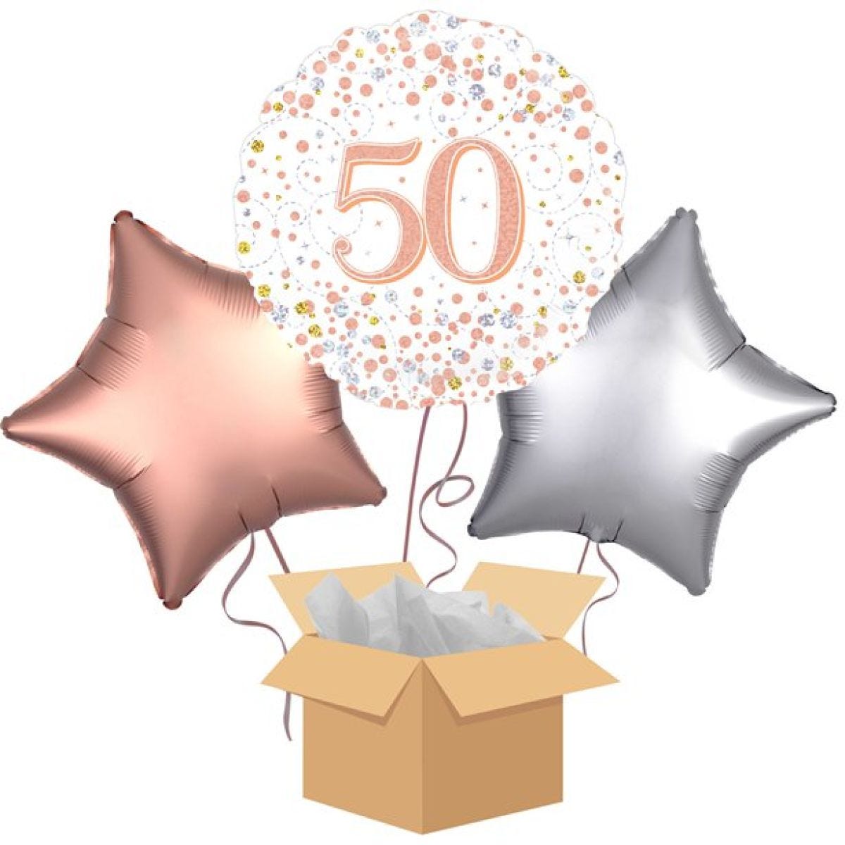 50 Sparkling Fizz Balloon Bouquet - Delivered Inflated