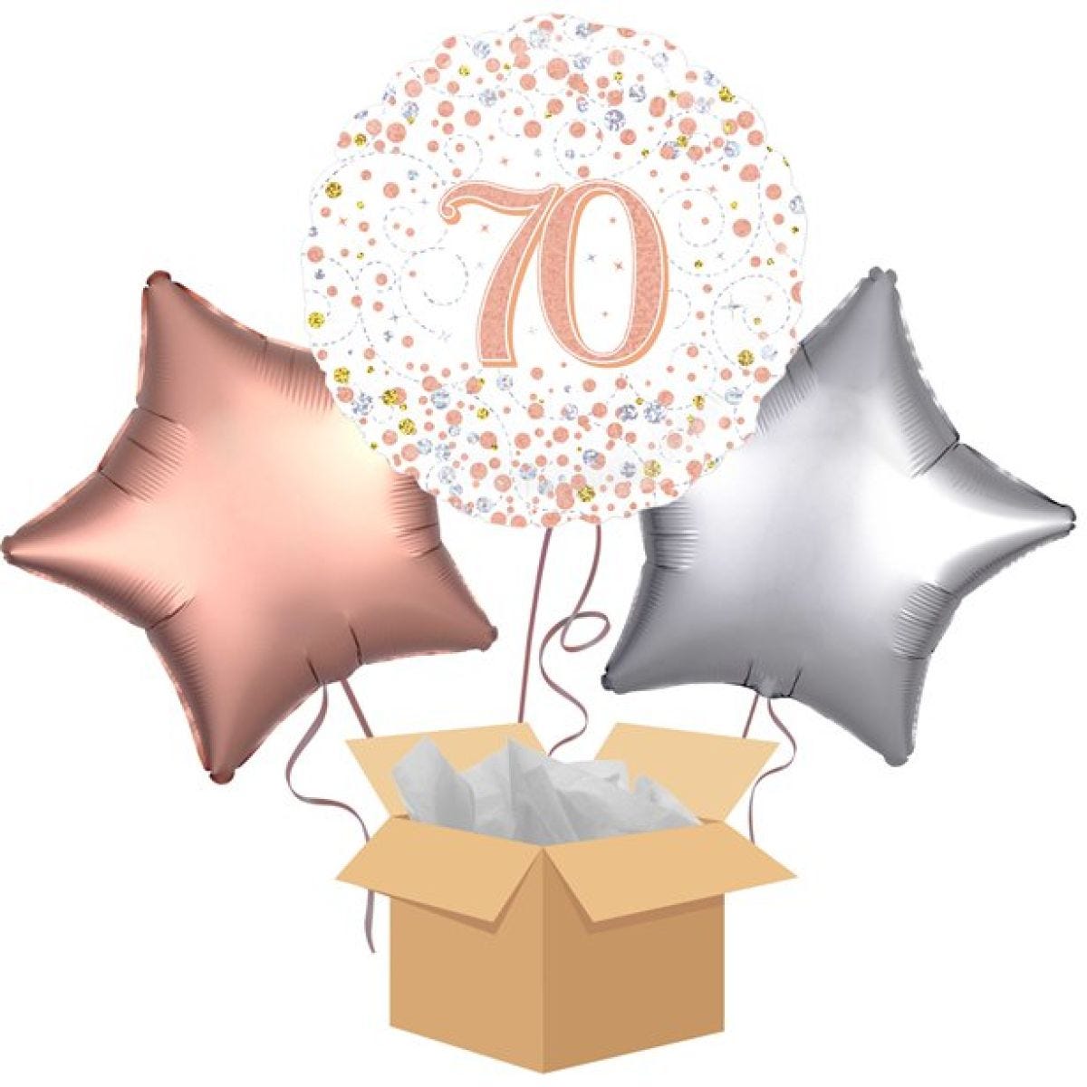 70 Sparkling Fizz Balloon Bouquet - Delivered Inflated