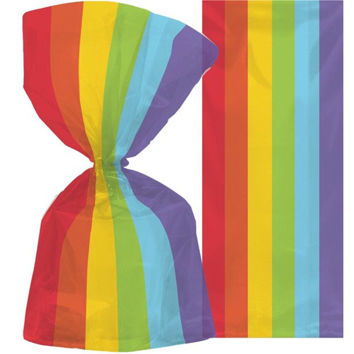 Large Rainbow Plastic Party Bags - 29cm