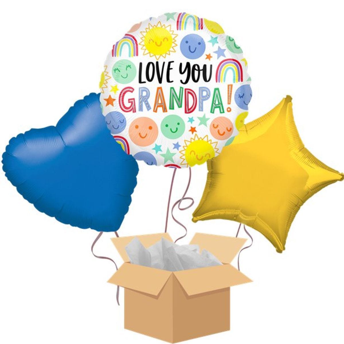 Love You Grandpa Balloon Bouquet - Delivered Inflated