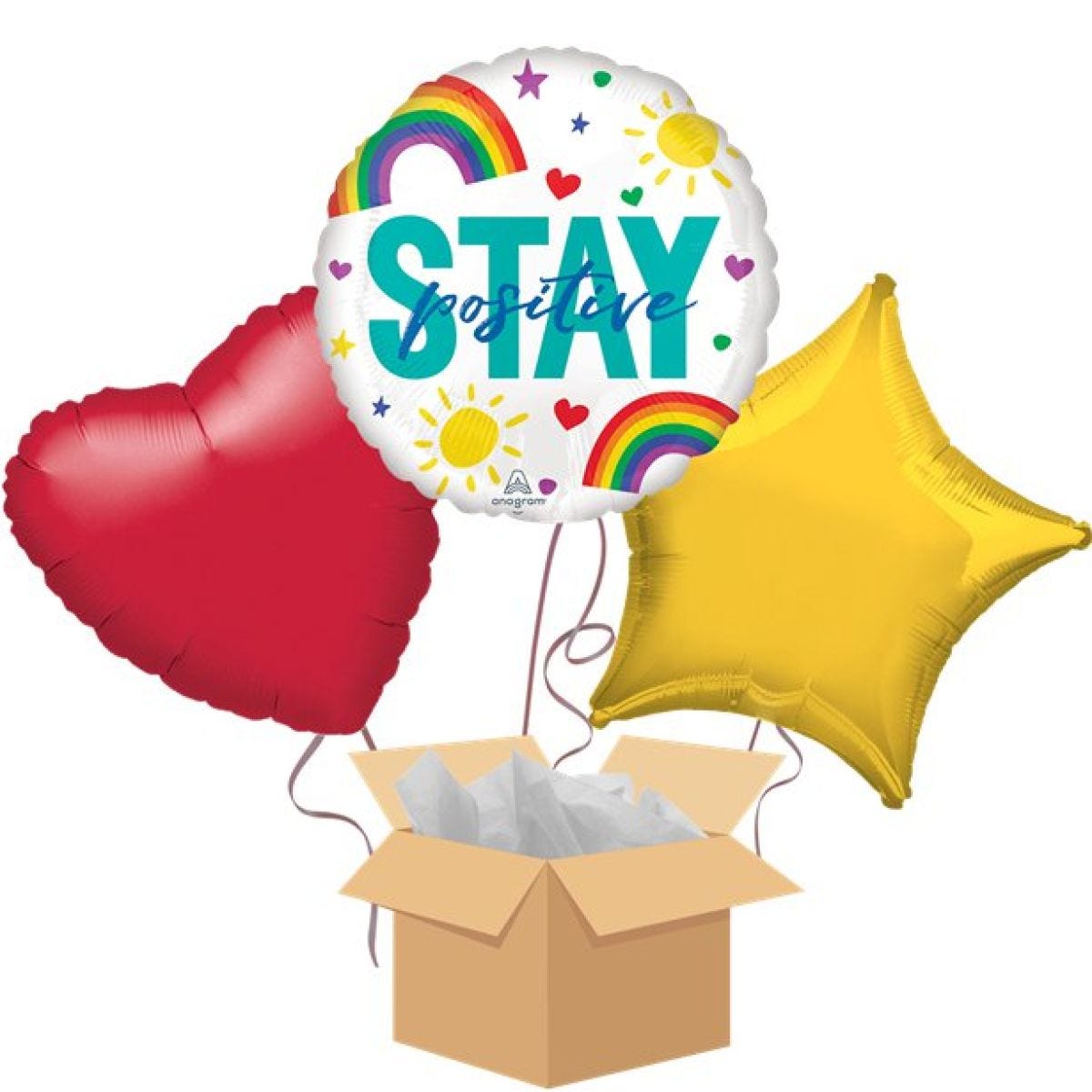 "Stay Positive - We Got This" Balloon Bouquet - Delivered Inflated