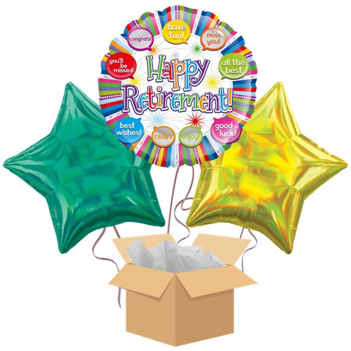 Happy Retirement Balloon Bouquet - Delivered Inflated