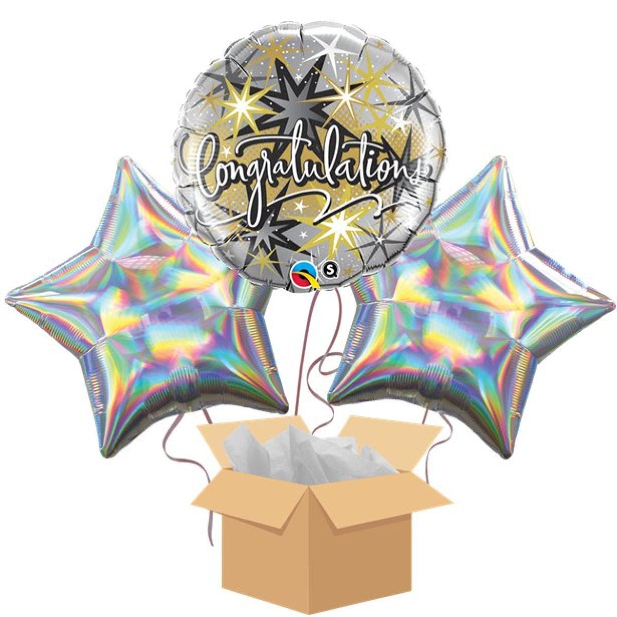 Congratulations Balloon Bouquet - Delivered Inflated
