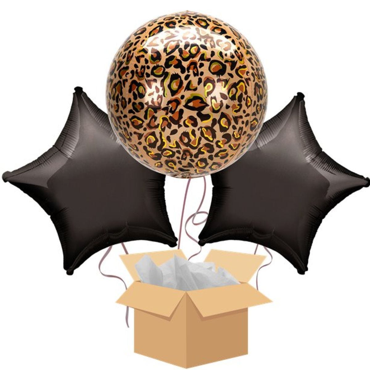 Leopard Orbz Balloon Bouquet - Delivered Inflated