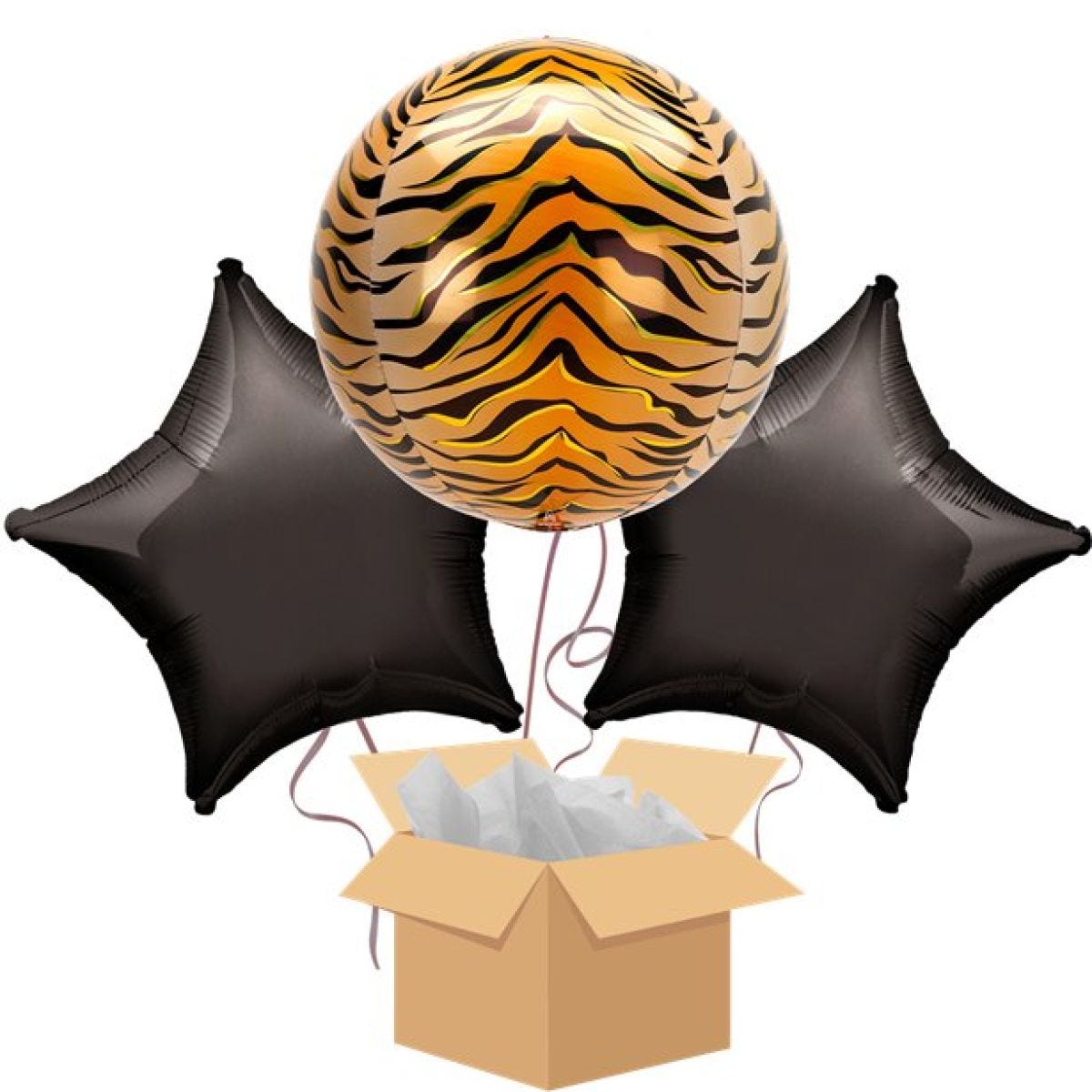 Tiger Orbz Balloon Bouquet - Delivered Inflated