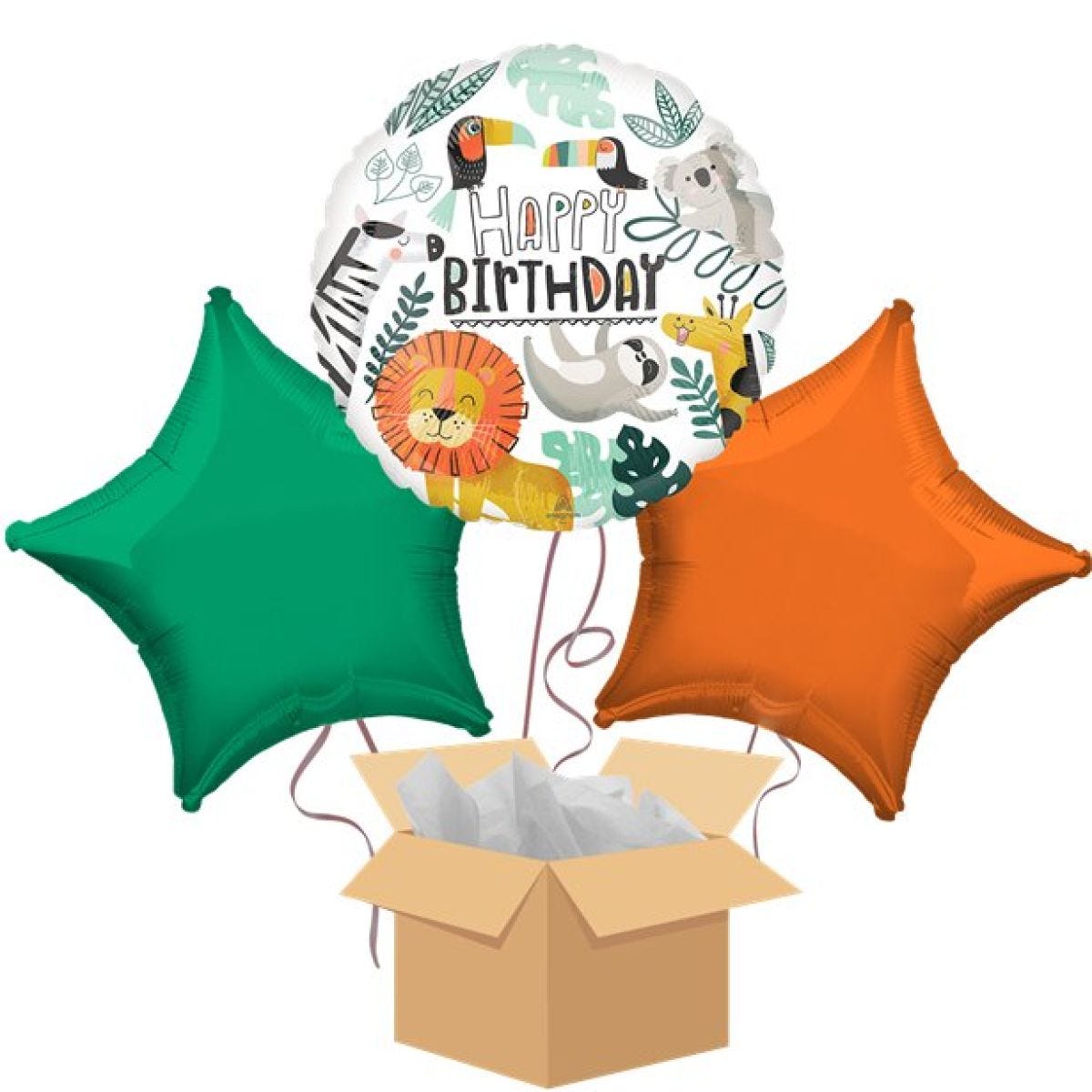 Get Wild Birthday Balloon Bouquet - Delivered Inflated