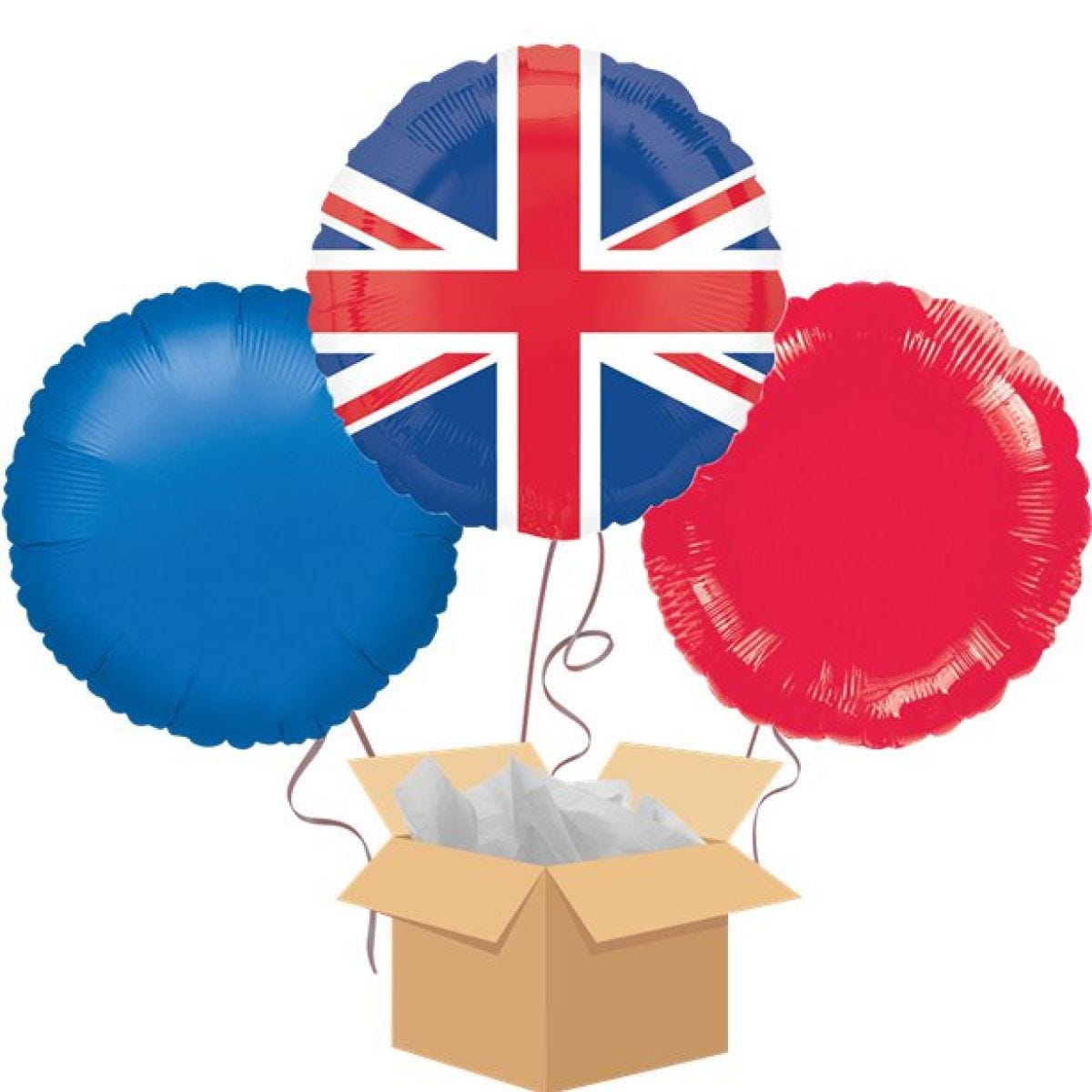 Union Jack Balloon Bouquet - Delivered Inflated