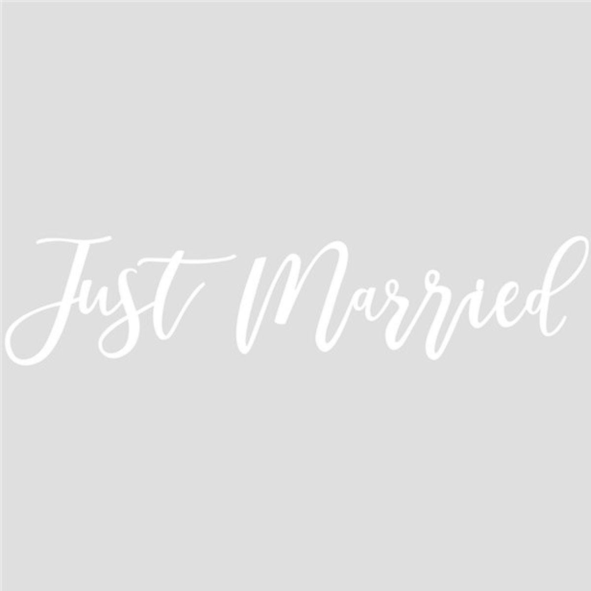 Just Married White Car Sticker - 60cm