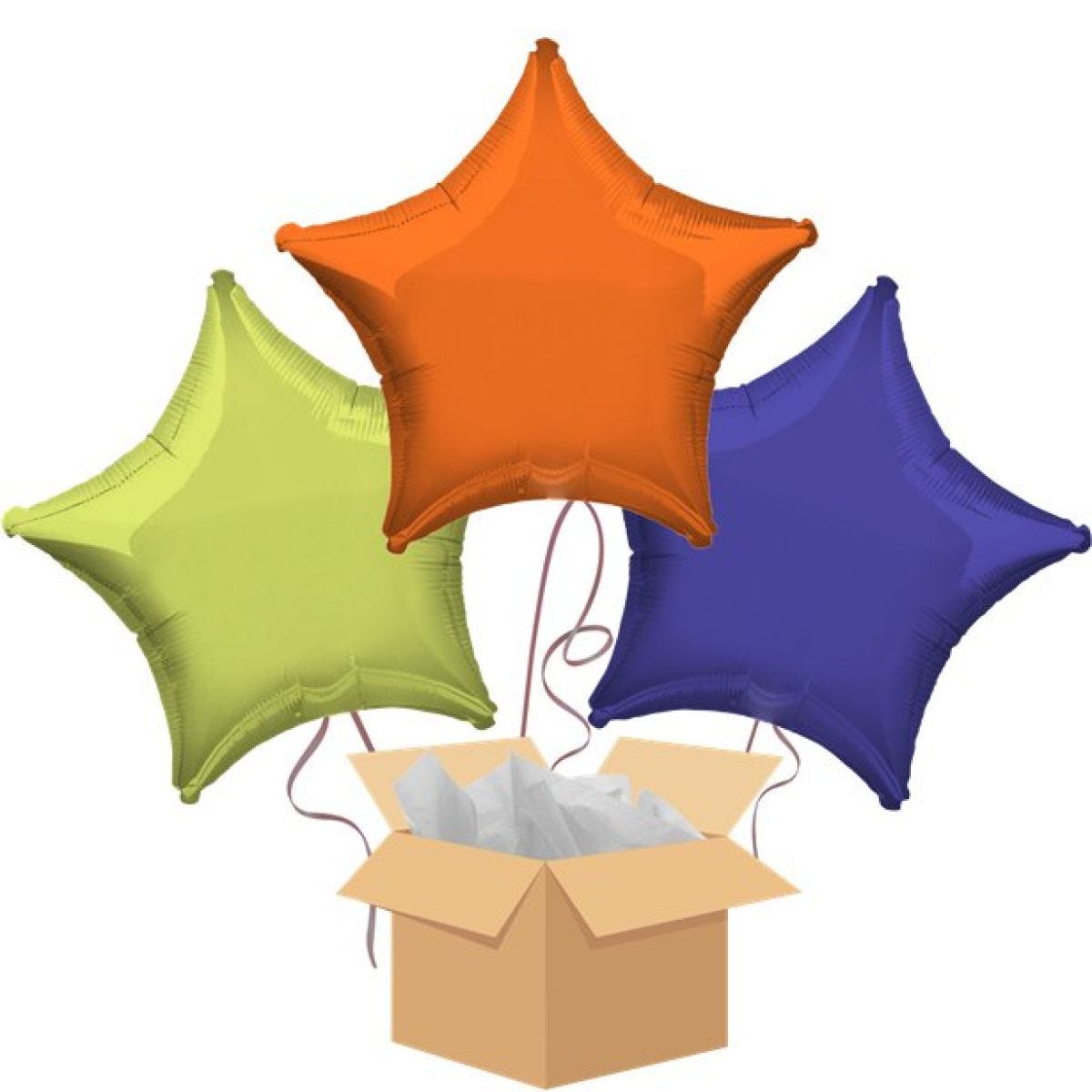 Colourful Stars Balloon Bouquet - Delivered Inflated