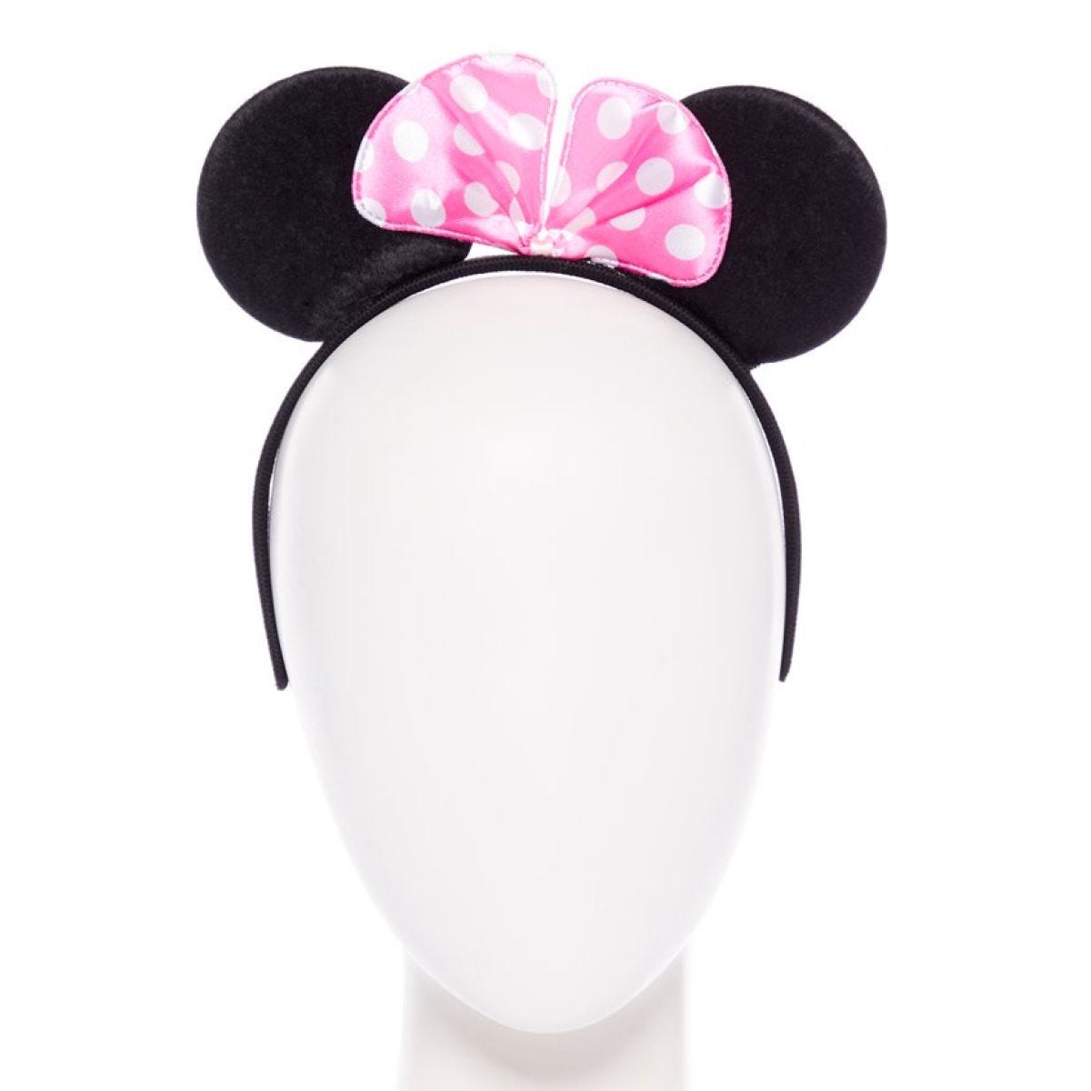 Mouse Ears & Pink Bow Headband