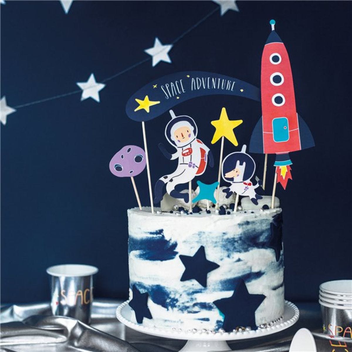 Space Cake Topper Decorations