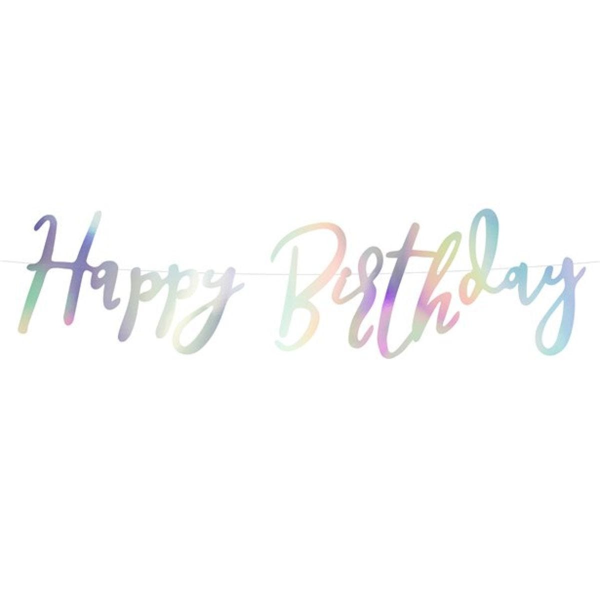 Iridescent &apos;Happy Birthday&apos; Paper Letter Banner - 62cm