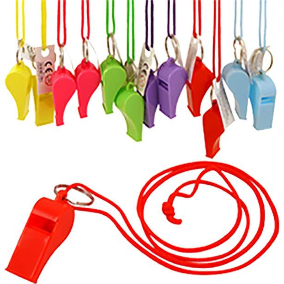 Multi-colour Whistles - 12 Pack