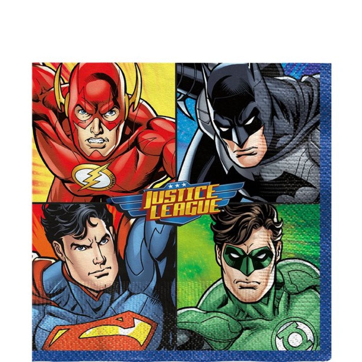 Justice League Napkins - 33cm (16pk)