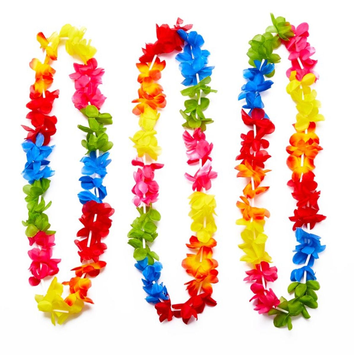 Multicoloured Hawaiian Leis - 25 Pack