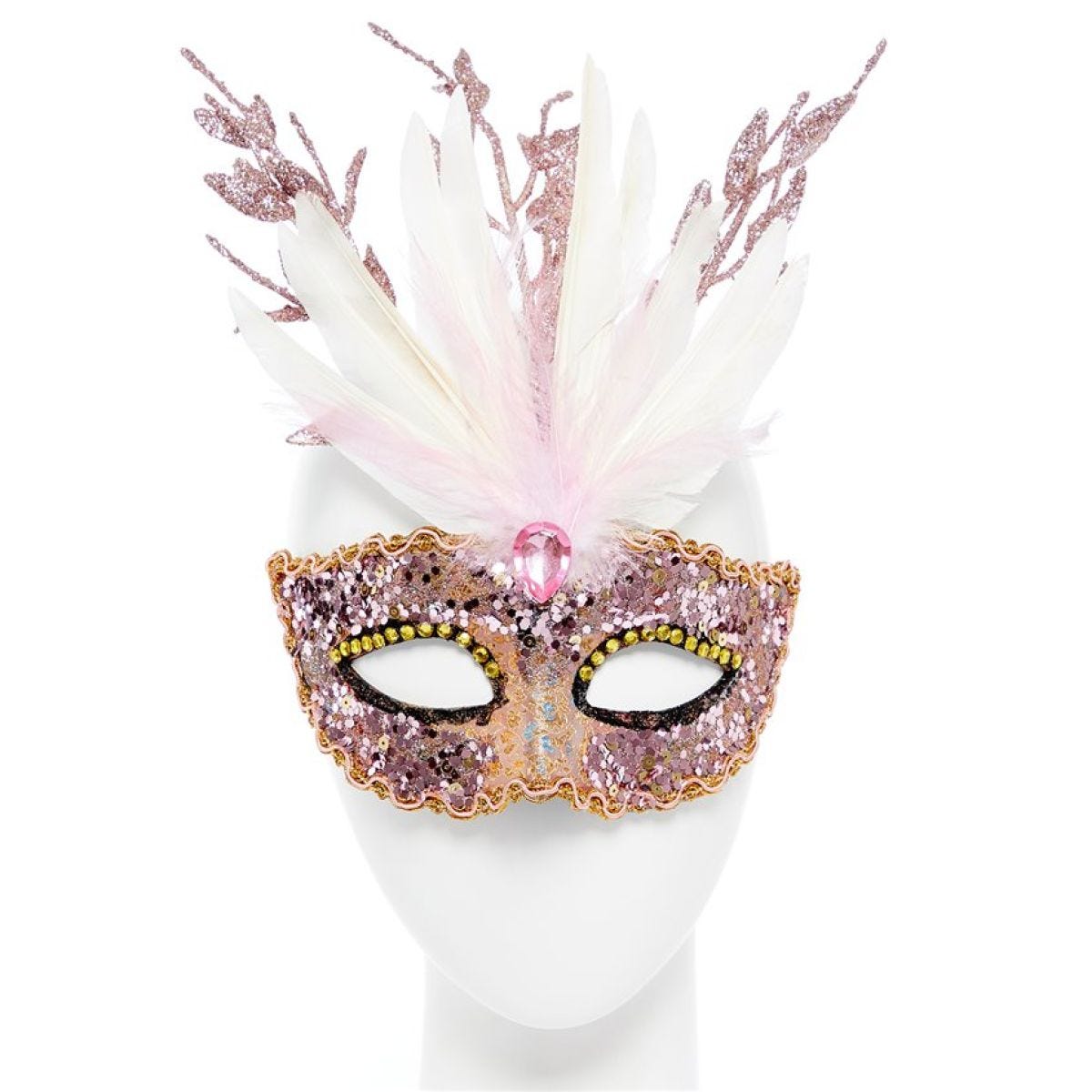 Glitter Pink Masquerade Mask