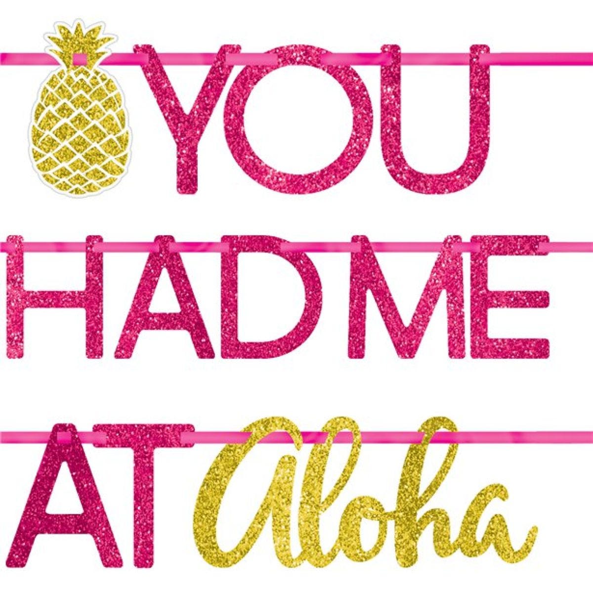 Aloha Summer Glitter Letter Banner - 3.65m