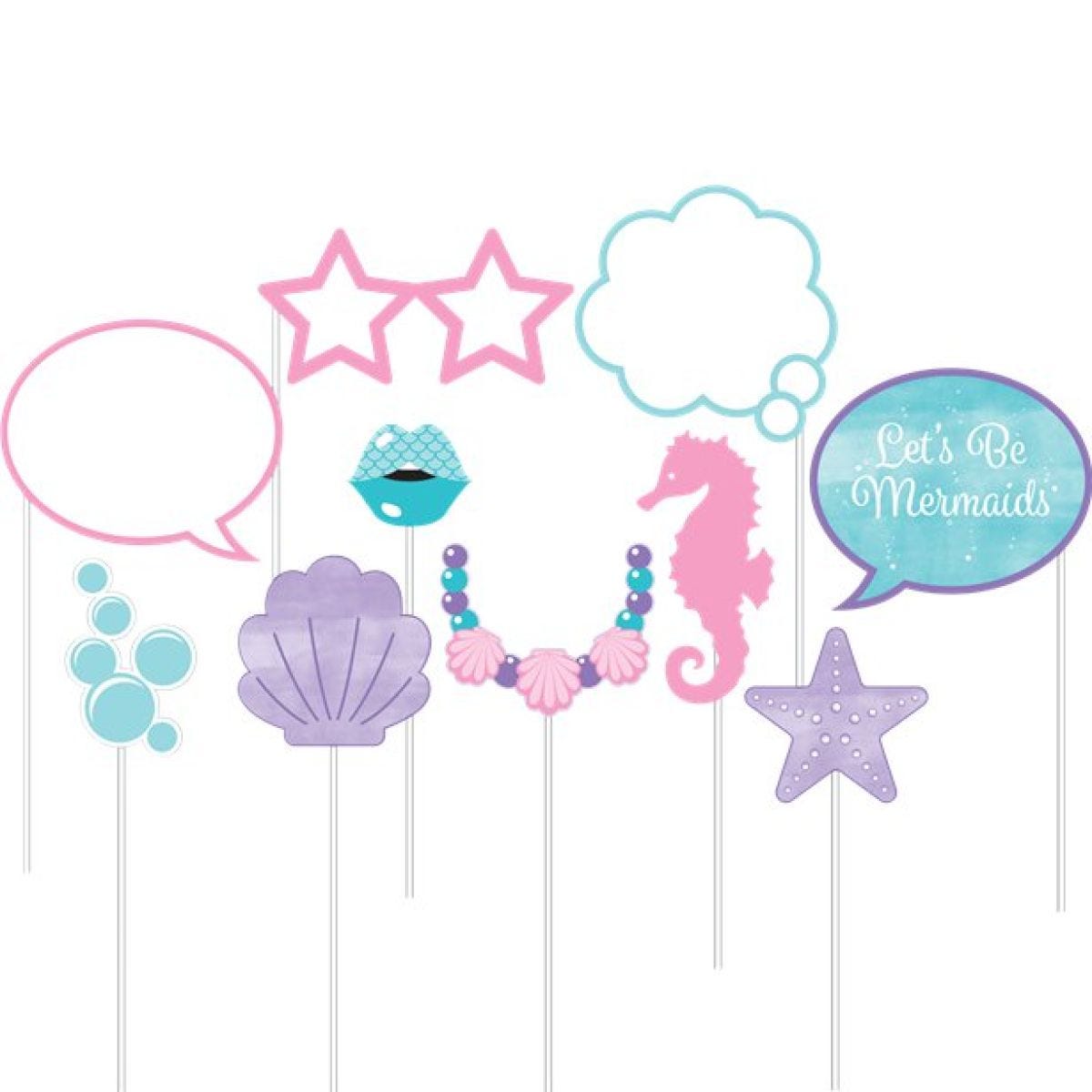 Mermaid Shine Photo Booth Props (10pk)