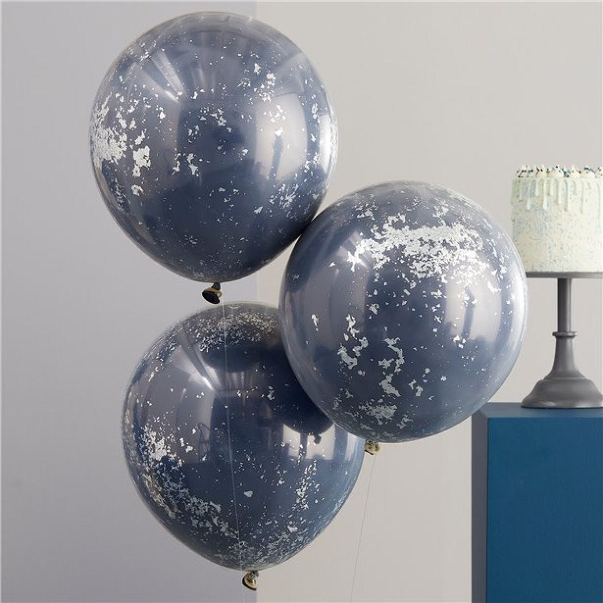 Mix It Up Blue Double Stuffed Latex Balloons (3pk)