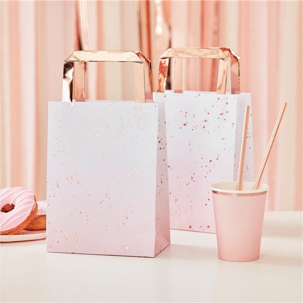 Mix It Up Rose Gold Ombre Party Bags - 27cm x 17cm (5pk)