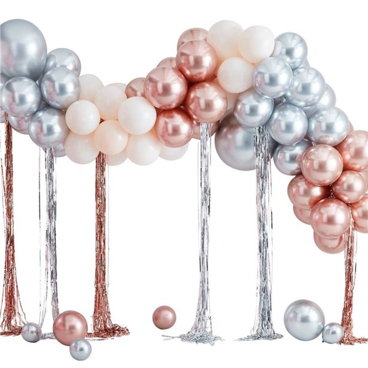 Mixed Metallics Balloon Arch With Streamers