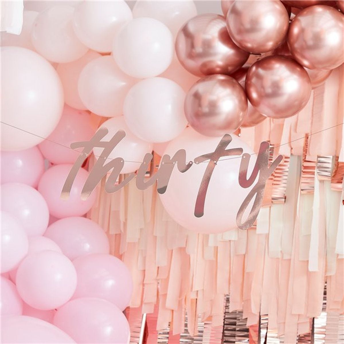 Mix It Up Rose Gold &apos;Thirty&apos; Paper Banner - 1.7m