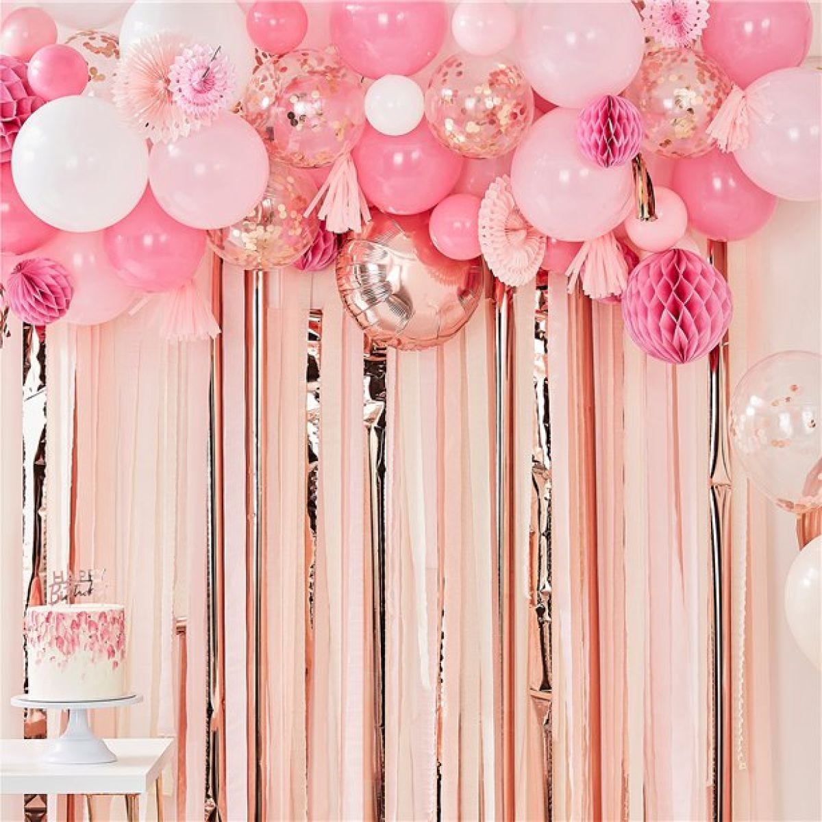 Kiena Birthday Decorations (69PCS), Rose Gold Birthday Party Decorations  Set Pink, Princess Party Supplies Kits with Confetti Balloons, Happy  Birthday Banner Foil Fringe Curtain for Girls Women Mom 16th 18th 21st 30th