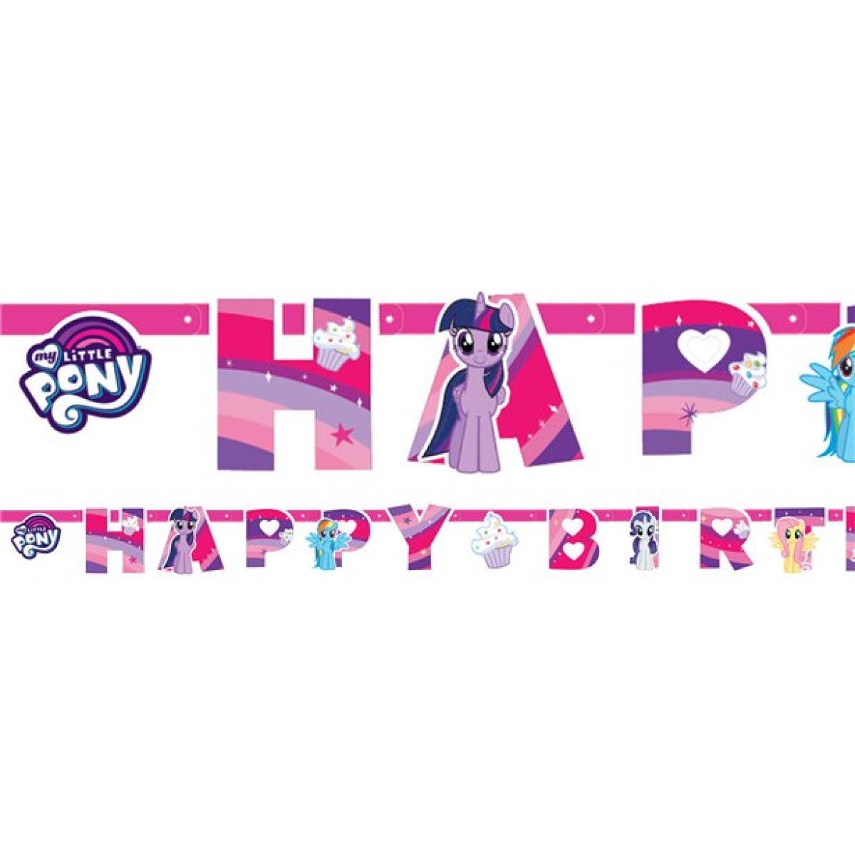 My Little Pony &apos;Happy Birthday&apos; Paper Banner - 1.3m