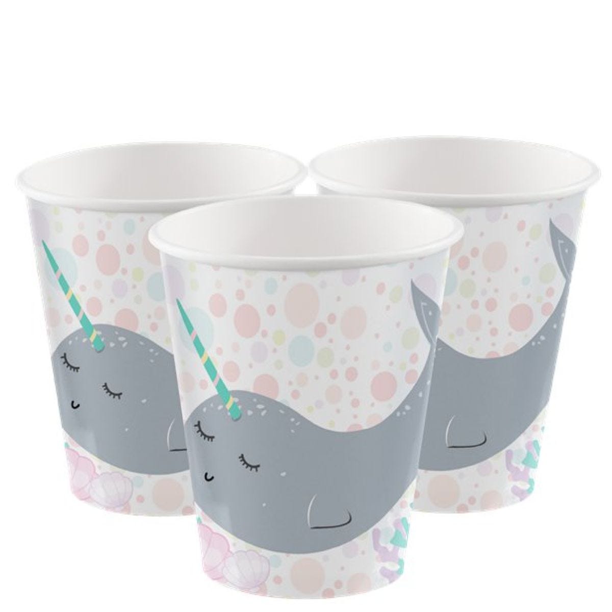 Narwhal Paper Cups - 250ml (8pk)