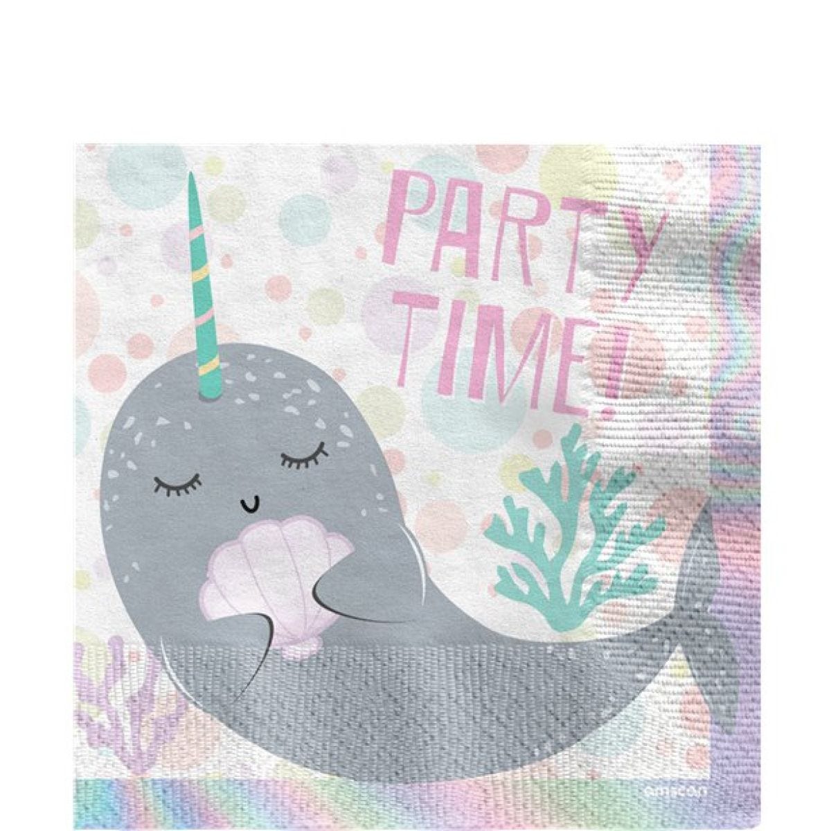 Narwhal Party Paper Napkins - 33cm (16pk)