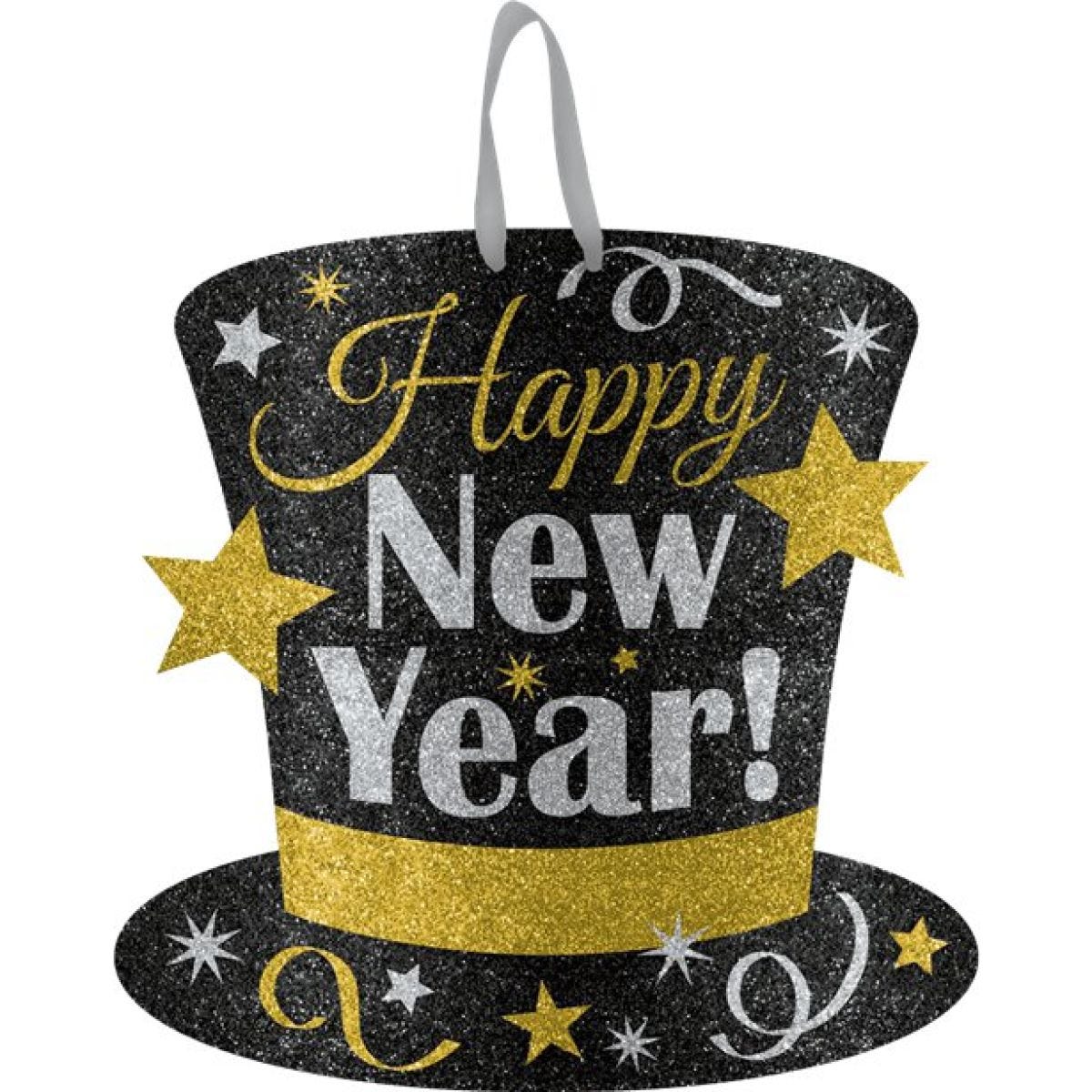 Metallic Glitter New Year&apos;s Eve Hanging Sign - 29cm