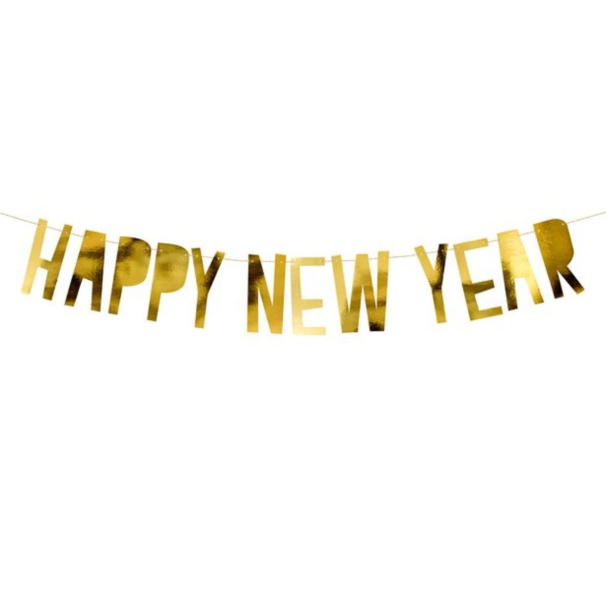 Gold &apos;Happy New Year&apos; Paper Letter Banner - 90cm