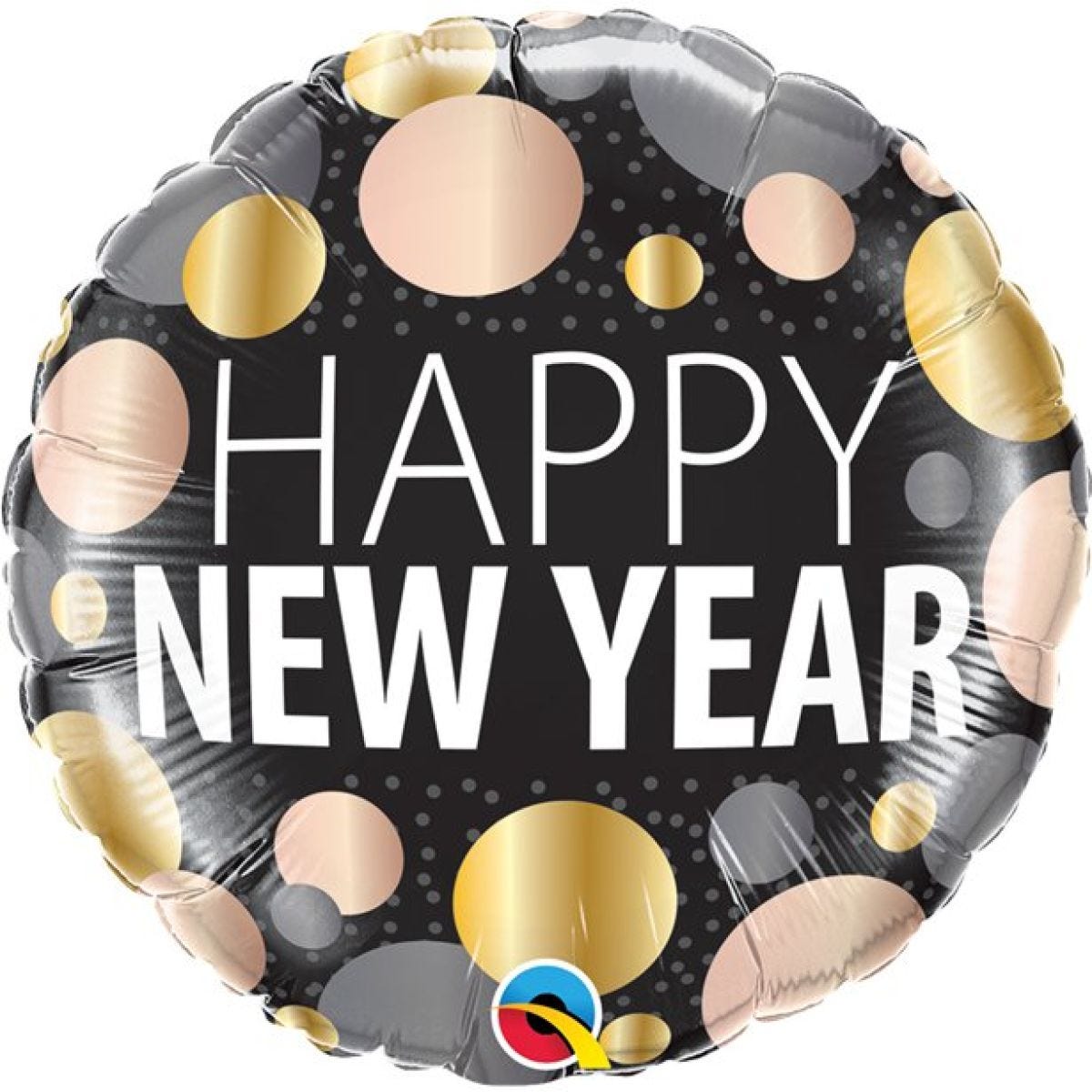 Happy New Year Metallic Dots - 18" Foil