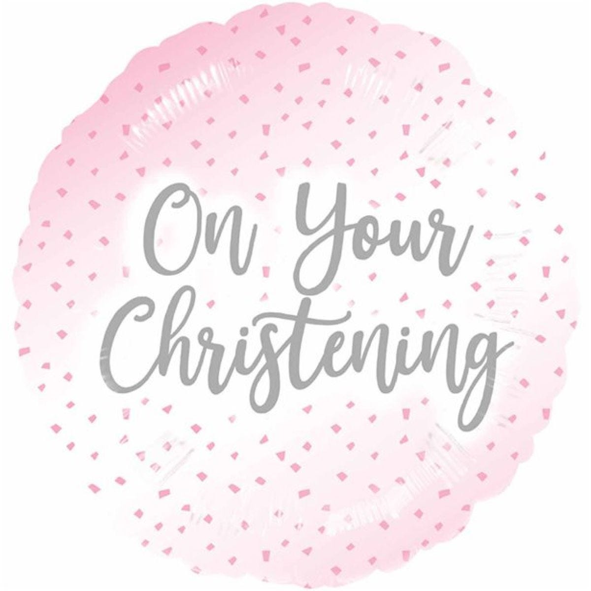 Pink Christening Foil Balloon - 17"